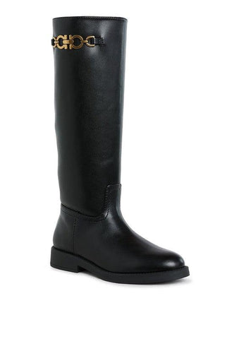 Rag Company Kiang Metal Chain Link Detail Calf Boots