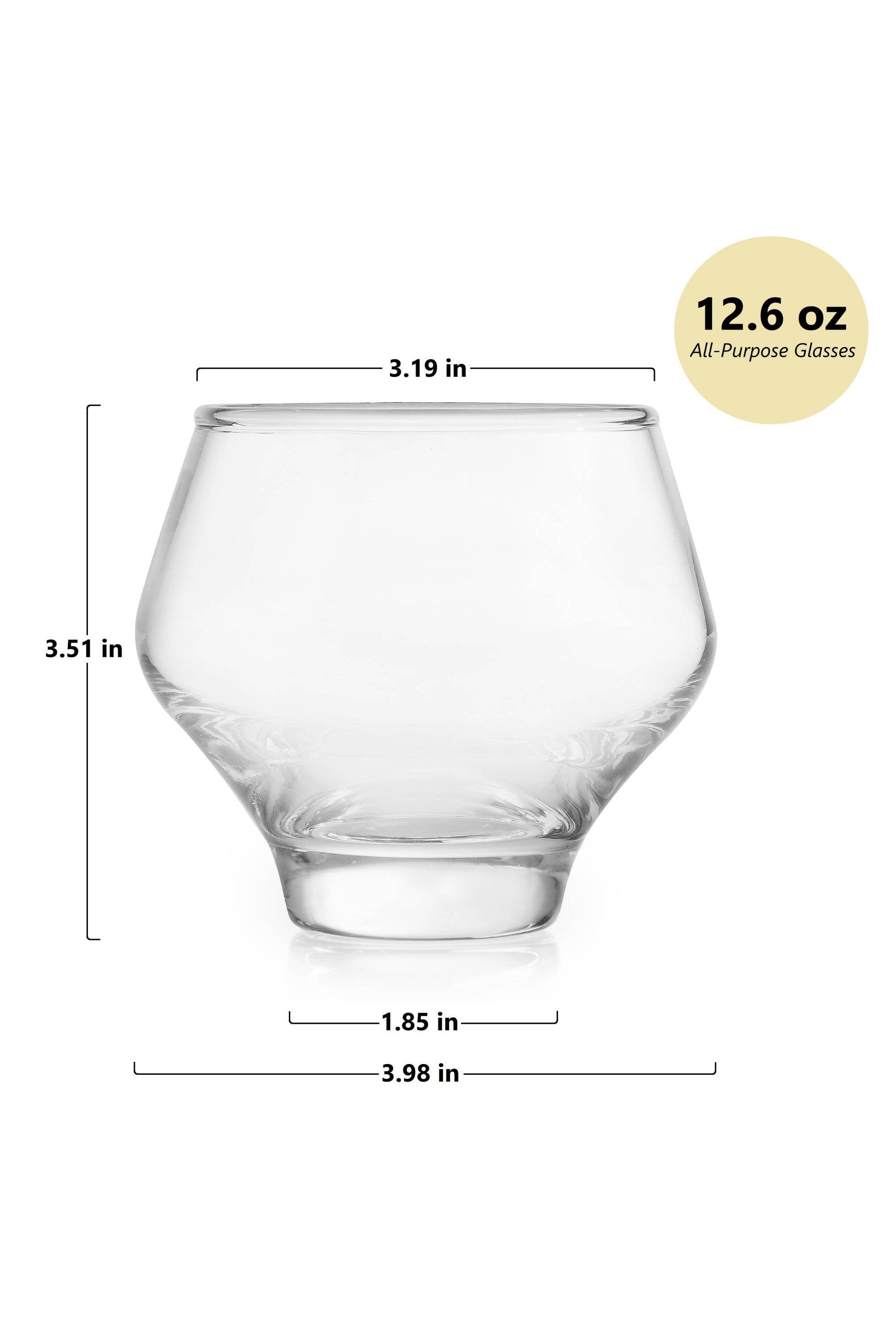 Libbey Mezcal All Purpose Stemless Stackable Spirits Glasses, 12.6-ounce, Set of 4