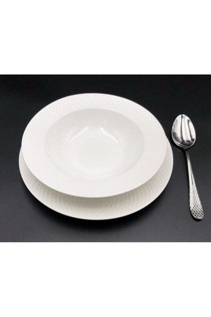Fine Porcelain Julia Deep Soup Plate Set -18 PC - SwagglyLife Home & Fashion