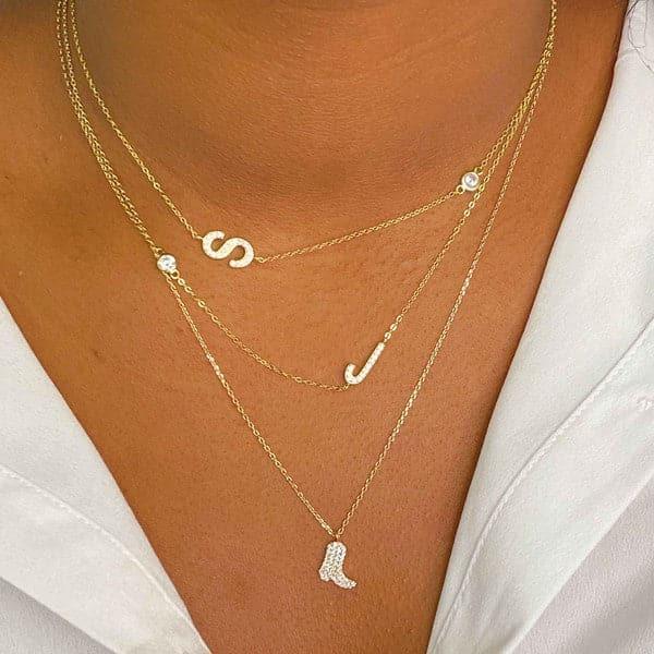 Finest Shine Initial Sterling Silver Necklace - SwagglyLife Home & Fashion