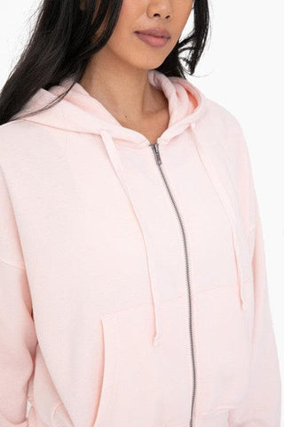 Fleece Hoodie Jacket with Tapered Sleeves - SwagglyLife Home & Fashion