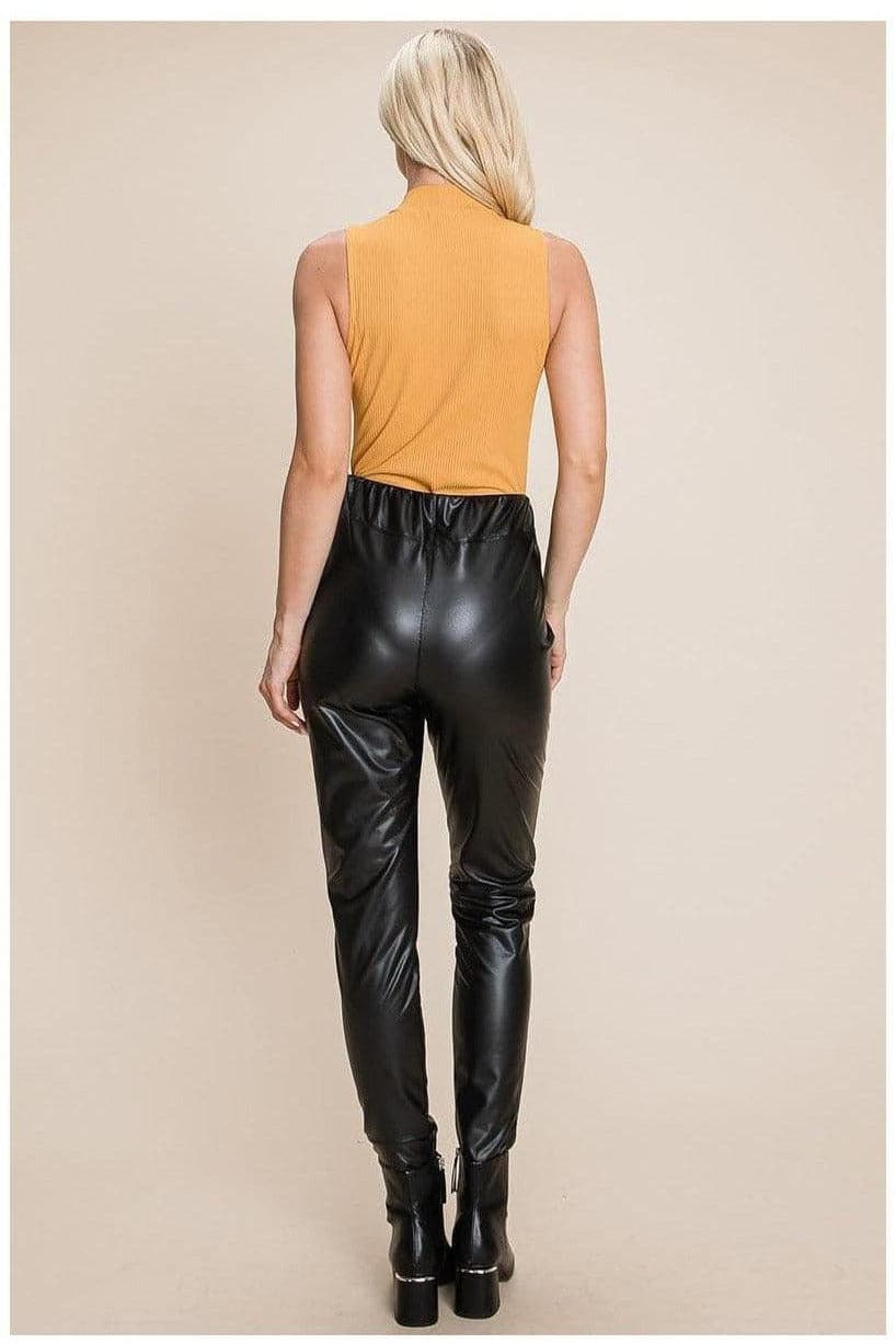 Fleece Lining Faux Leather Pants - SwagglyLife Home & Fashion