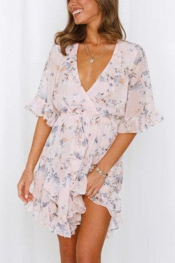 One and Only Collective Floral Printed Ruffled Mini Dress - SwagglyLife Home & Fashion