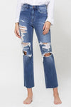 Flying Monkey Jeans Distressed High Rise Ankle Relaxed Straight - SwagglyLife Home & Fashion