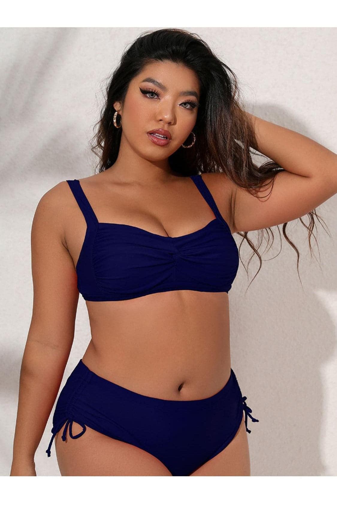 Plus Size Twist Front Tied Bikini Set - SwagglyLife Home & Fashion