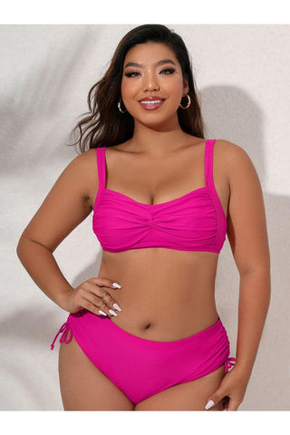 Plus Size Twist Front Tied Bikini Set - SwagglyLife Home & Fashion