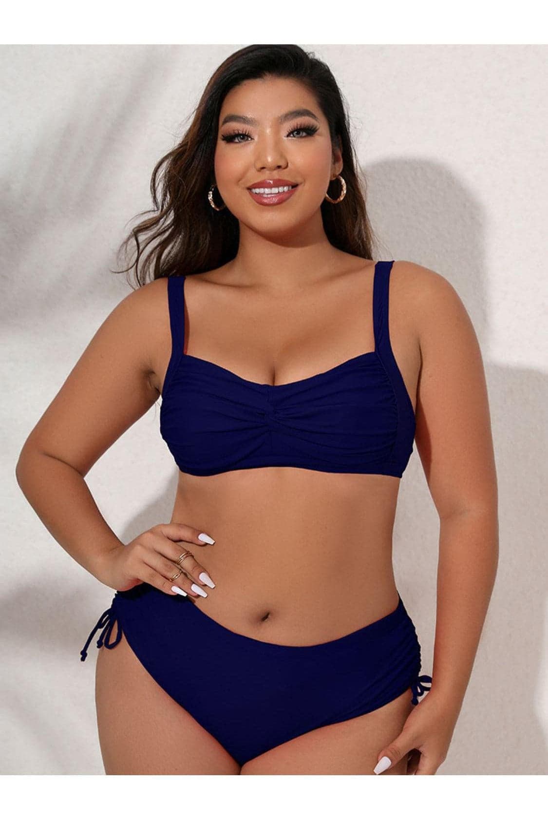 Plus Size Twist Front Tied Bikini Set - SwagglyLife Home & Fashion