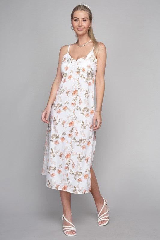 Frenchy Tied Backless Floral Cami Dress - SwagglyLife Home & Fashion