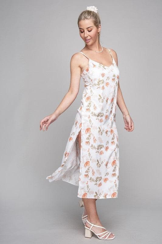 Frenchy Tied Backless Floral Cami Dress - SwagglyLife Home & Fashion