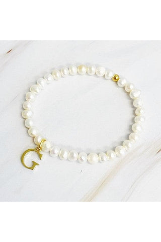 Freshwater Pearl Initial Charm Bracelet - SwagglyLife Home & Fashion