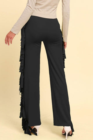 Fringe Trim Wide Leg Pants - SwagglyLife Home & Fashion