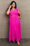 GeeGee Fancy Fizz PLUS Size Tiered Side Slit Maxi Dress - SwagglyLife Home & Fashion