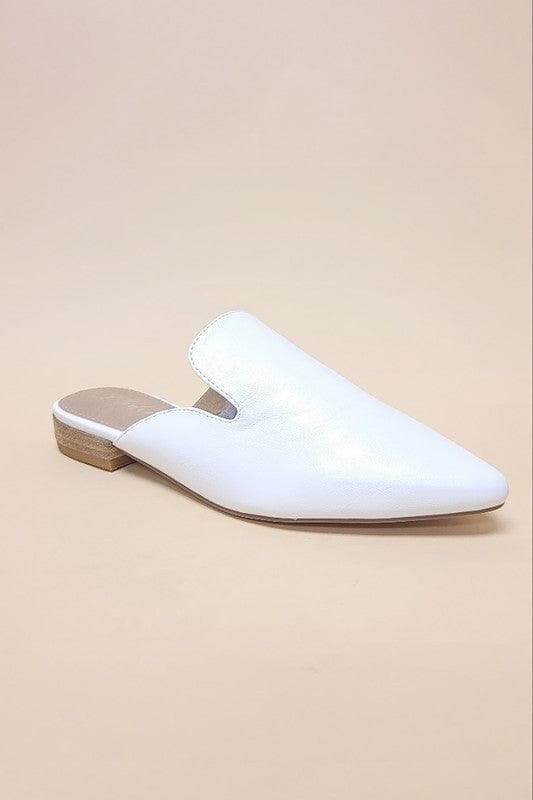 GEM-39 - Pointed Toe Slip On Mule Flats - SwagglyLife Home & Fashion