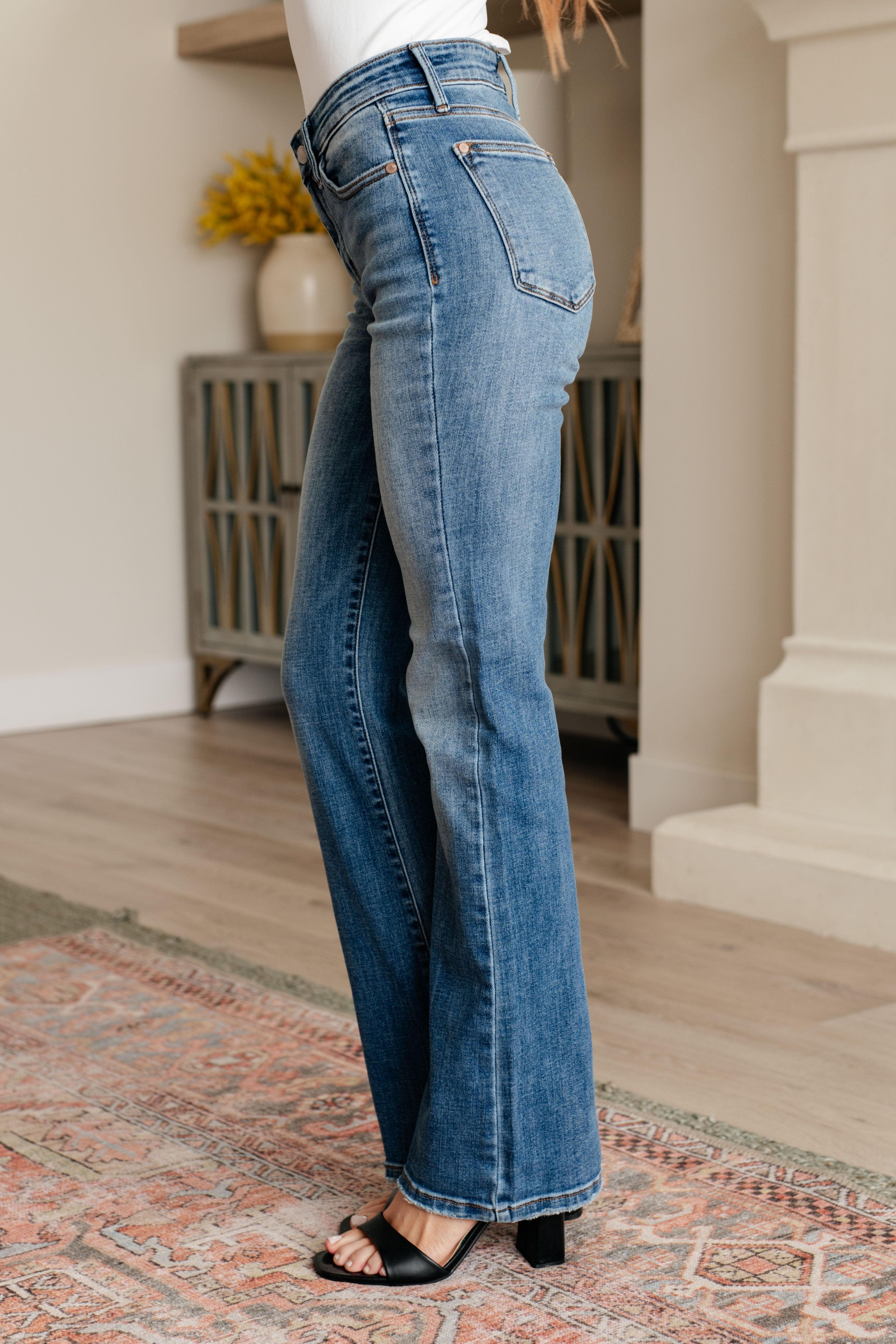 Genevieve Mid Rise Vintage Bootcut Jeans - SwagglyLife Home & Fashion