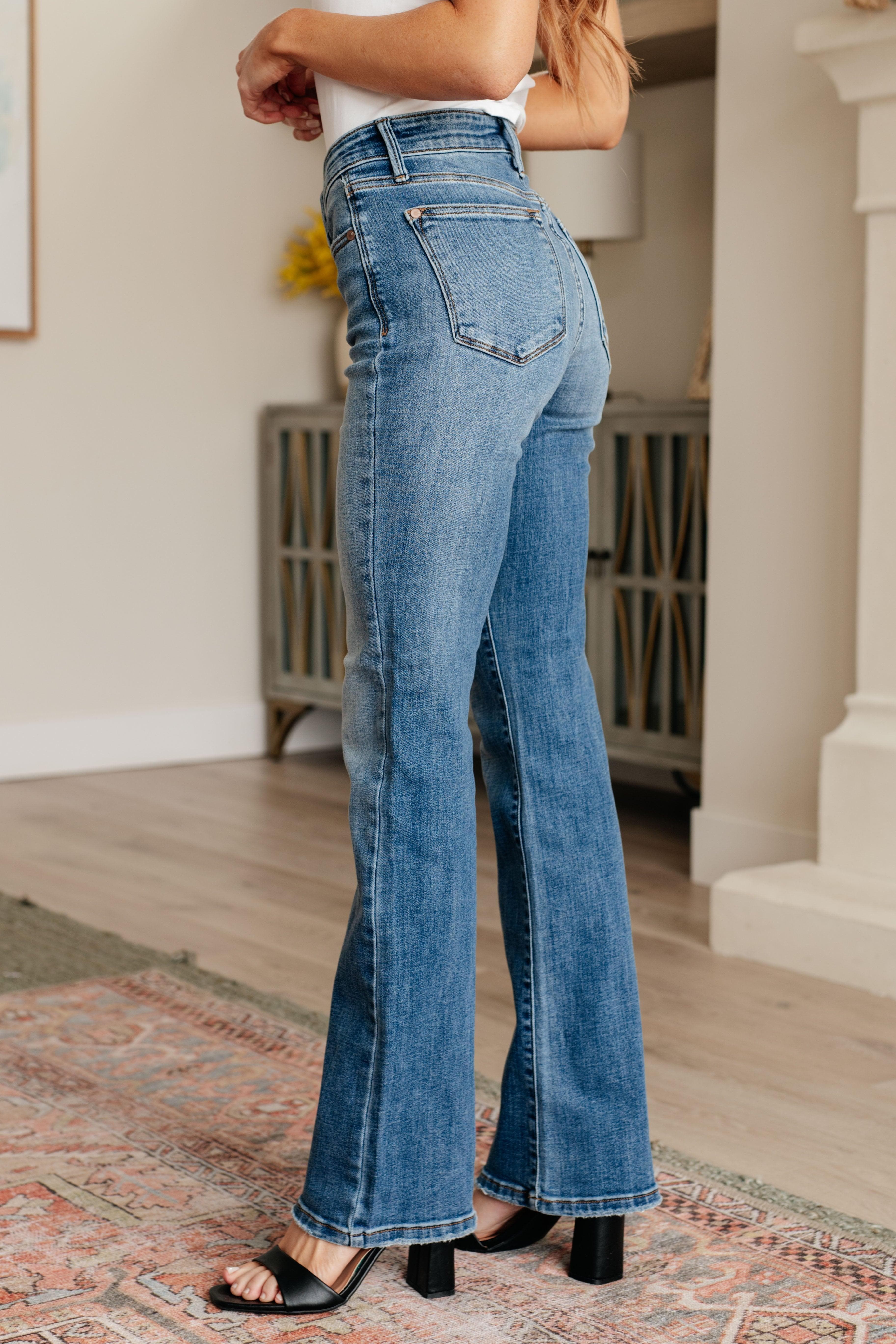 Genevieve Mid Rise Vintage Bootcut Jeans - SwagglyLife Home & Fashion