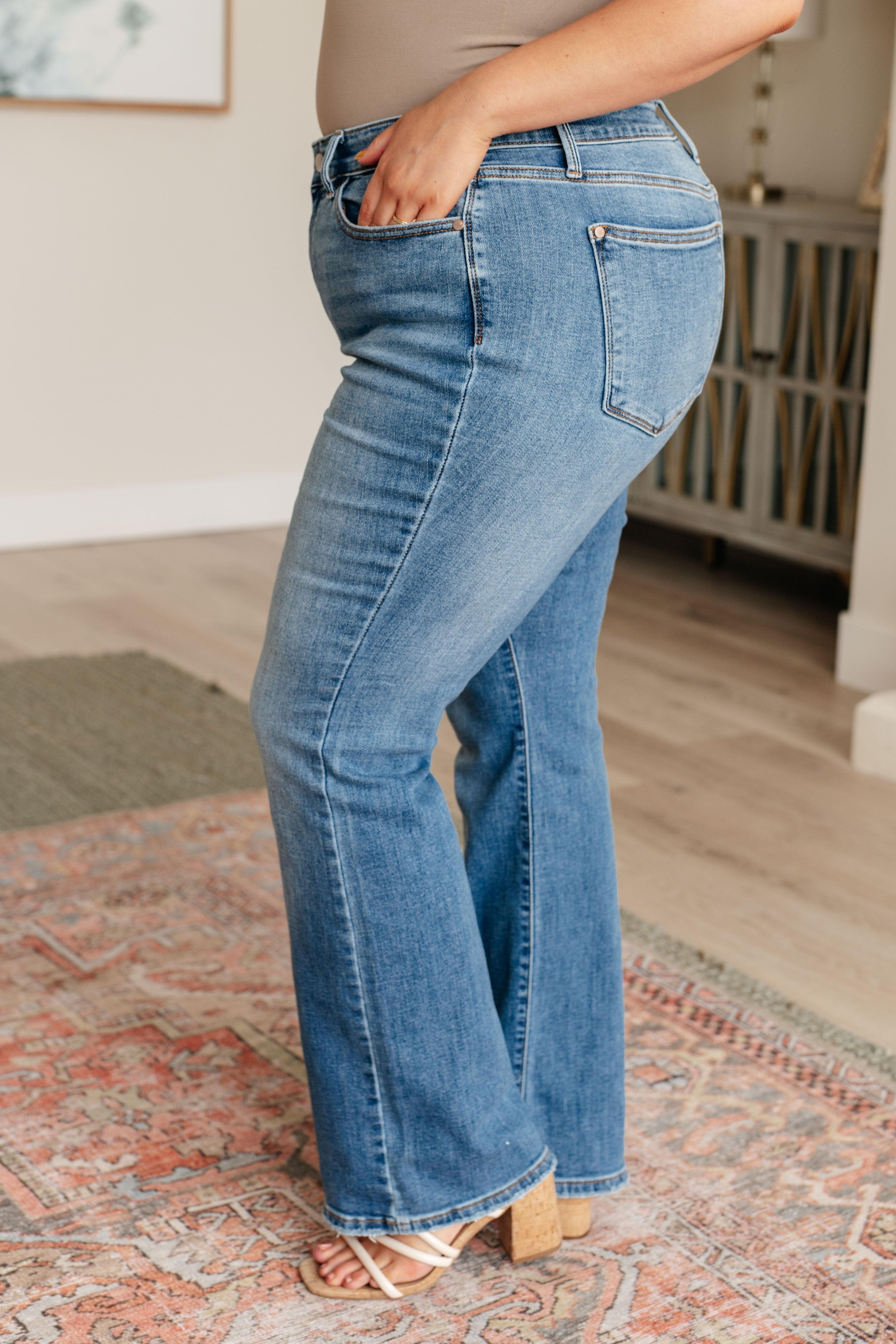 Genevieve Mid Rise Vintage Bootcut Jeans - SwagglyLife Home & Fashion