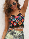 Geometric Halter Neck Swim Top - SwagglyLife Home & Fashion