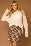 GILLI Bias Plaid Frayed Hem Mini Skirt - SwagglyLife Home & Fashion