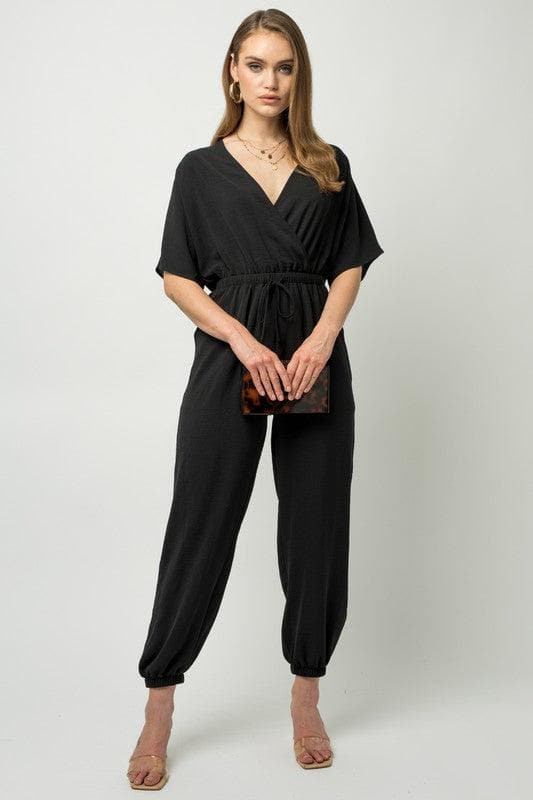 GILLI Dolman Sleeve Surplice Jumpsuit - SwagglyLife Home & Fashion