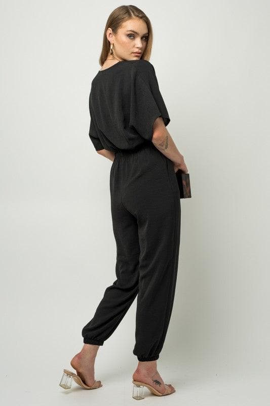 GILLI Dolman Sleeve Surplice Jumpsuit - SwagglyLife Home & Fashion