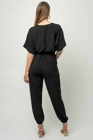 GILLI Dolman Sleeve Surplice Jumpsuit - SwagglyLife Home & Fashion