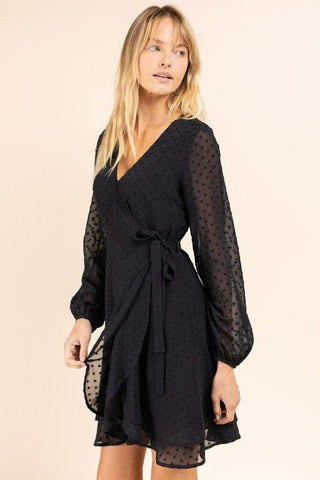 Gilli Long Sleeve Double Layer Wrap Dress - SwagglyLife Home & Fashion