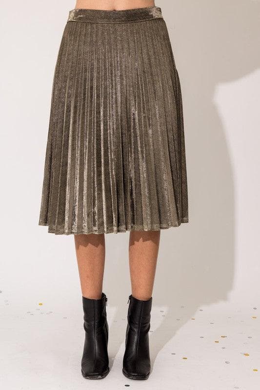 GILLI Lurex Fabric Pleated Midi Skirt - SwagglyLife Home & Fashion