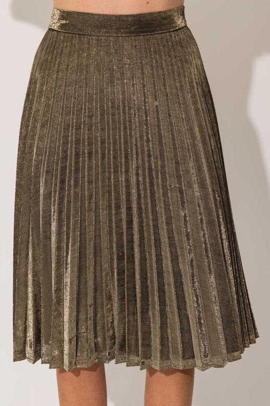 GILLI Lurex Fabric Pleated Midi Skirt - SwagglyLife Home & Fashion