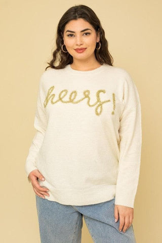 GILLI Plus Size Cheers Pullover Sweater - SwagglyLife Home & Fashion