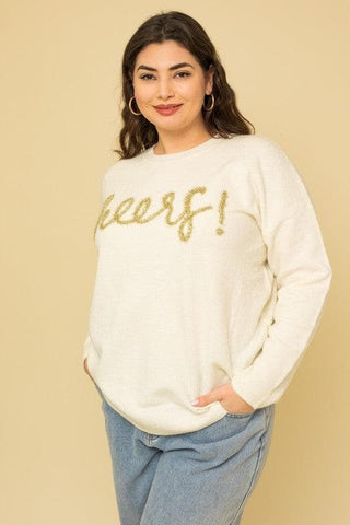 GILLI Plus Size Cheers Pullover Sweater - SwagglyLife Home & Fashion