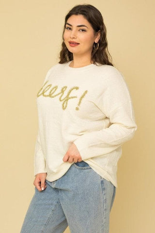 GILLI Plus Size Cheers Pullover Sweater - SwagglyLife Home & Fashion