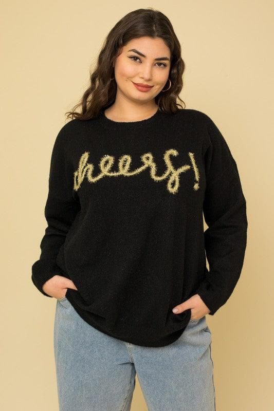 GILLI Plus Size Cheers Pullover Sweater - SwagglyLife Home & Fashion