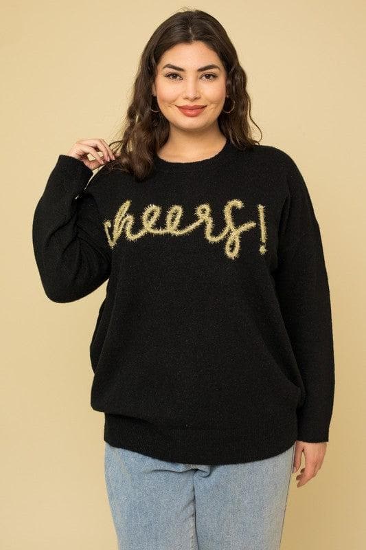 GILLI Plus Size Cheers Pullover Sweater - SwagglyLife Home & Fashion