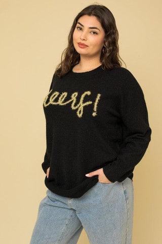 GILLI Plus Size Cheers Pullover Sweater - SwagglyLife Home & Fashion