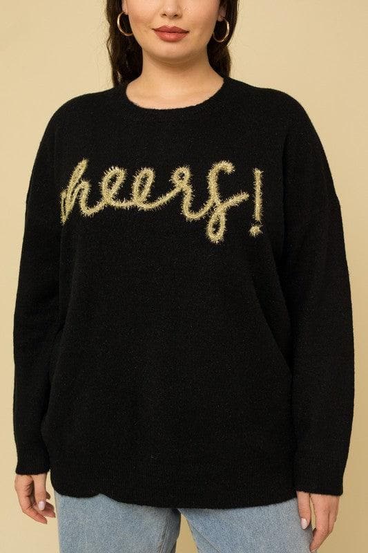 GILLI Plus Size Cheers Pullover Sweater - SwagglyLife Home & Fashion