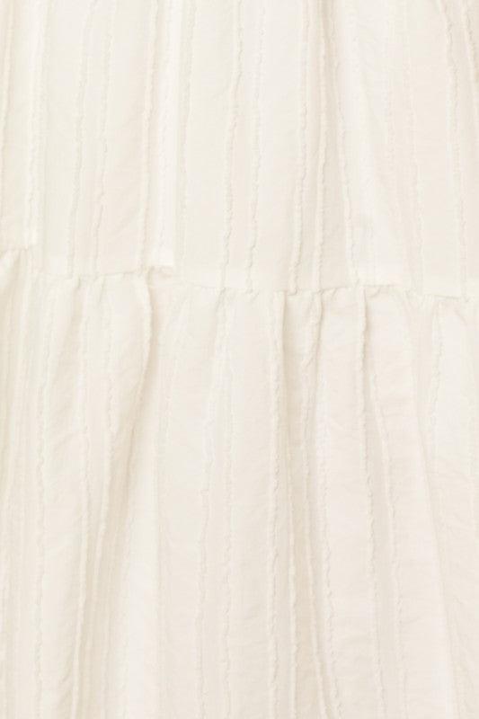 GILLI Textured Striped Smocked Back Midi Dress - SwagglyLife Home & Fashion
