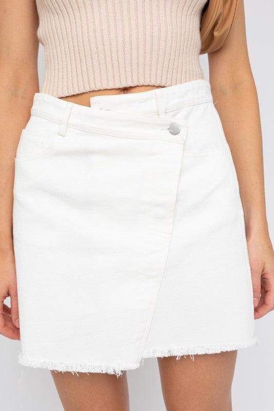 GILLI White Denim Mini Skirt - SwagglyLife Home & Fashion