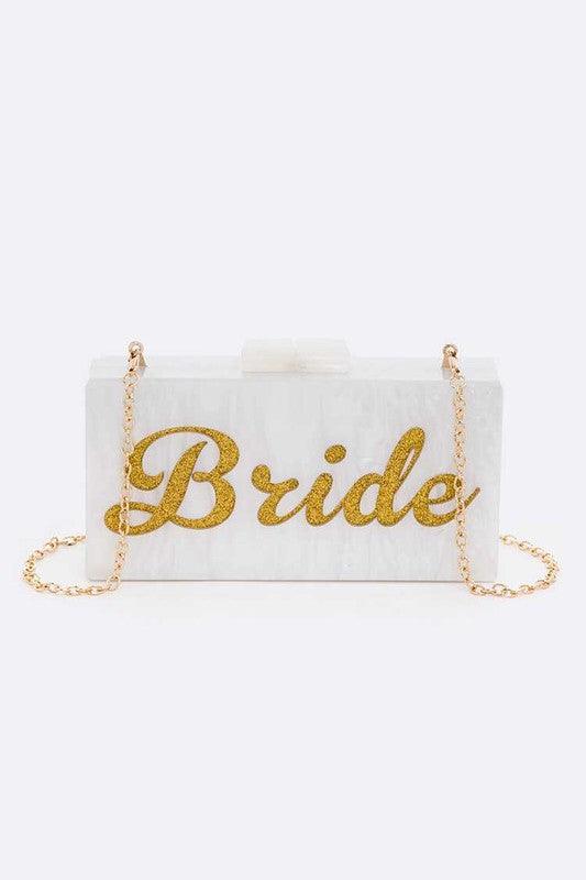 Glitter BRIDE Acrylic Box Clutch - SwagglyLife Home & Fashion