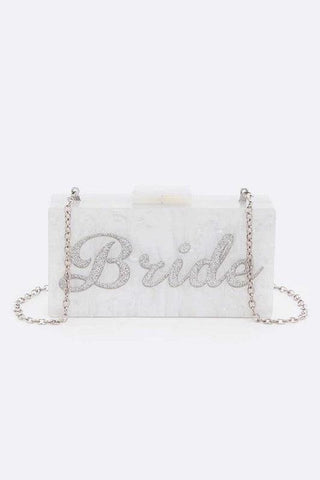 Glitter BRIDE Acrylic Box Clutch - SwagglyLife Home & Fashion