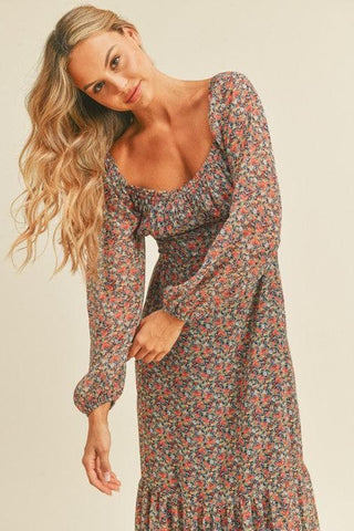 Floral Print Midi Dress - SwagglyLife Home & Fashion