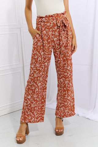 Heimish Right Angle Full Size Geometric Printed Pants in Red Orange - SwagglyLife Home & Fashion