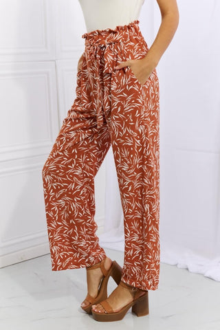 Heimish Right Angle Full Size Geometric Printed Pants in Red Orange - SwagglyLife Home & Fashion