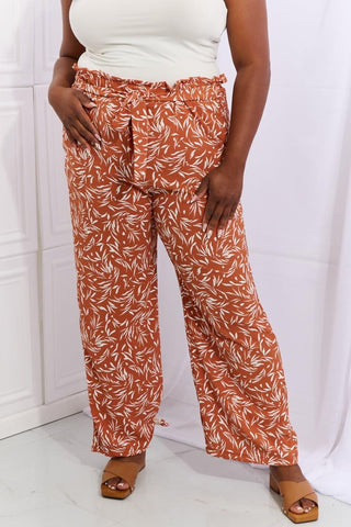 Heimish Right Angle Full Size Geometric Printed Pants in Red Orange - SwagglyLife Home & Fashion