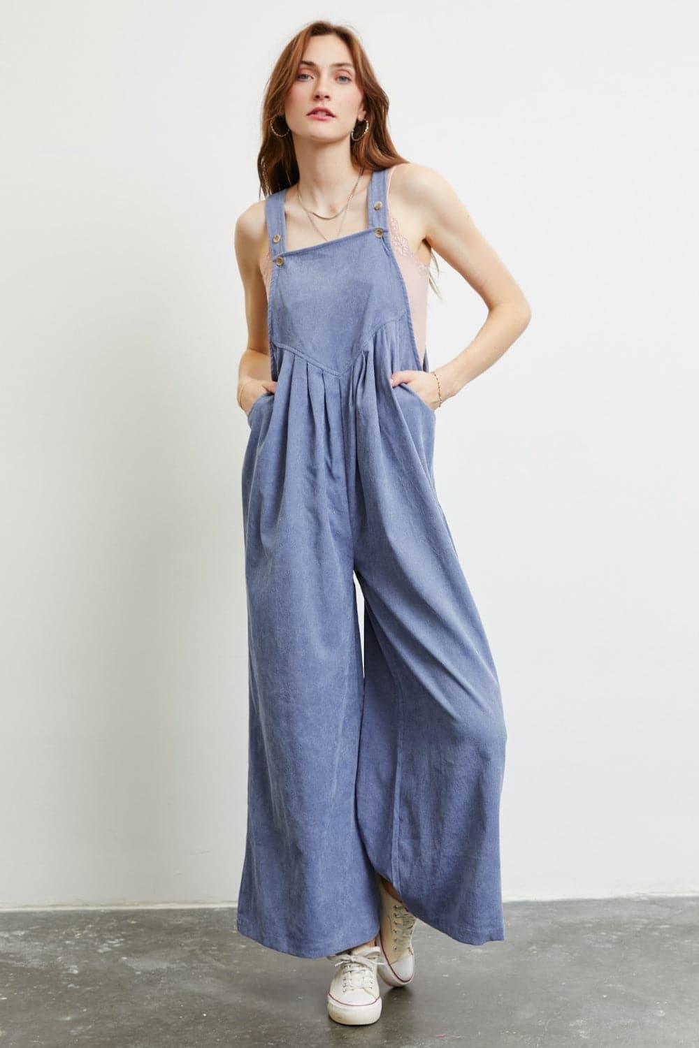 HEYSON Full Size Wide Leg Overalls with Pockets - SwagglyLife Home & Fashion