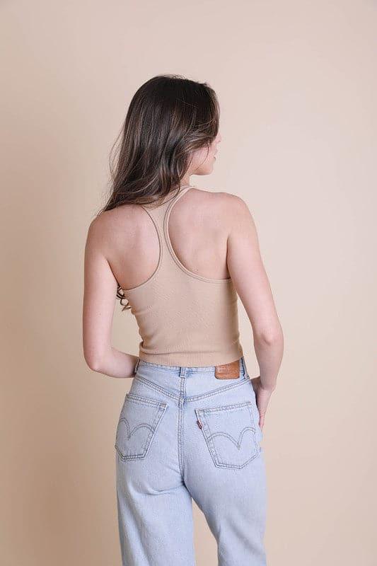 High Neck Racerback Brami Top - SwagglyLife Home & Fashion