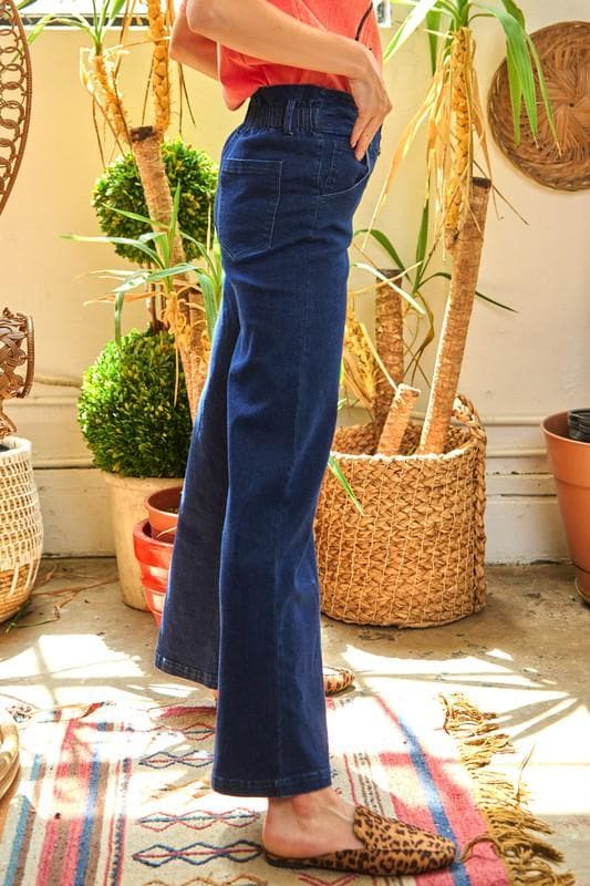 High Waisted Button Wide Leg Jeans - SwagglyLife Home & Fashion