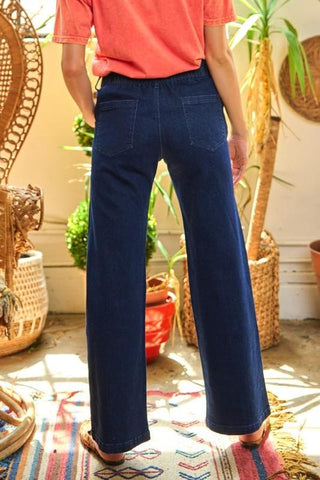 High Waisted Button Wide Leg Jeans - SwagglyLife Home & Fashion