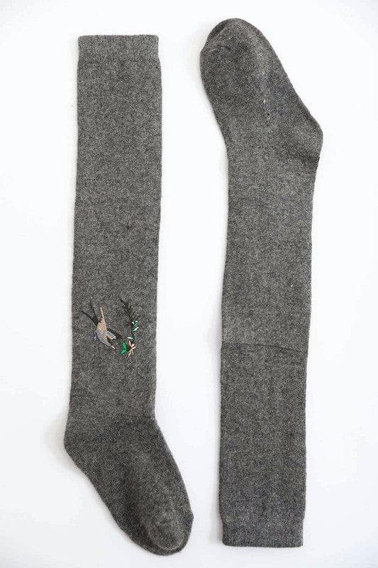 Hummingbird Wool Knee High Socks - SwagglyLife Home & Fashion