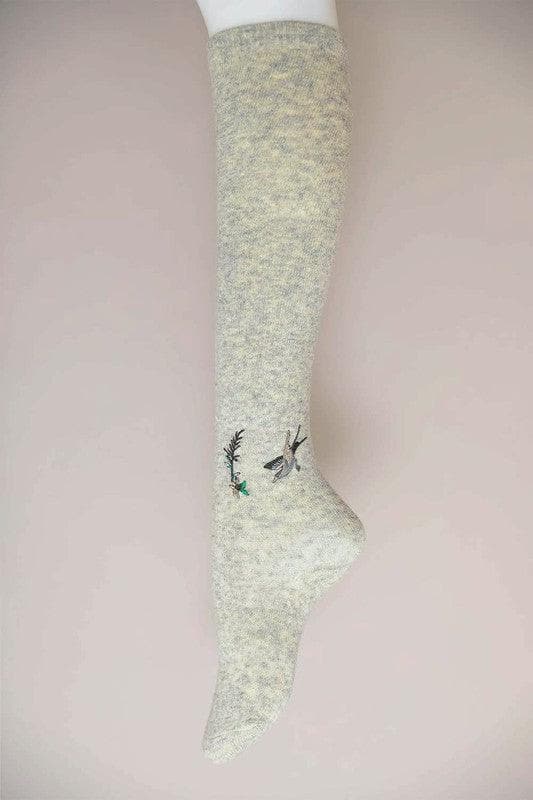 Hummingbird Wool Knee High Socks - SwagglyLife Home & Fashion