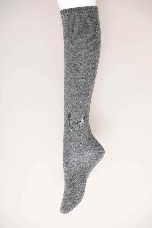 Hummingbird Wool Knee High Socks - SwagglyLife Home & Fashion